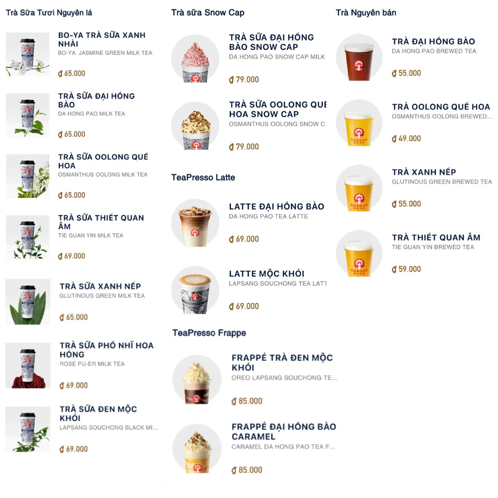 Giá cả menu Chagee: Phân tích chi tiết và so sánh với các thương hiệu khác